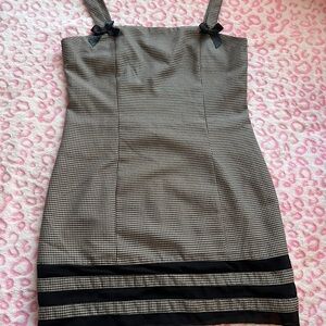 Black bow mini dress